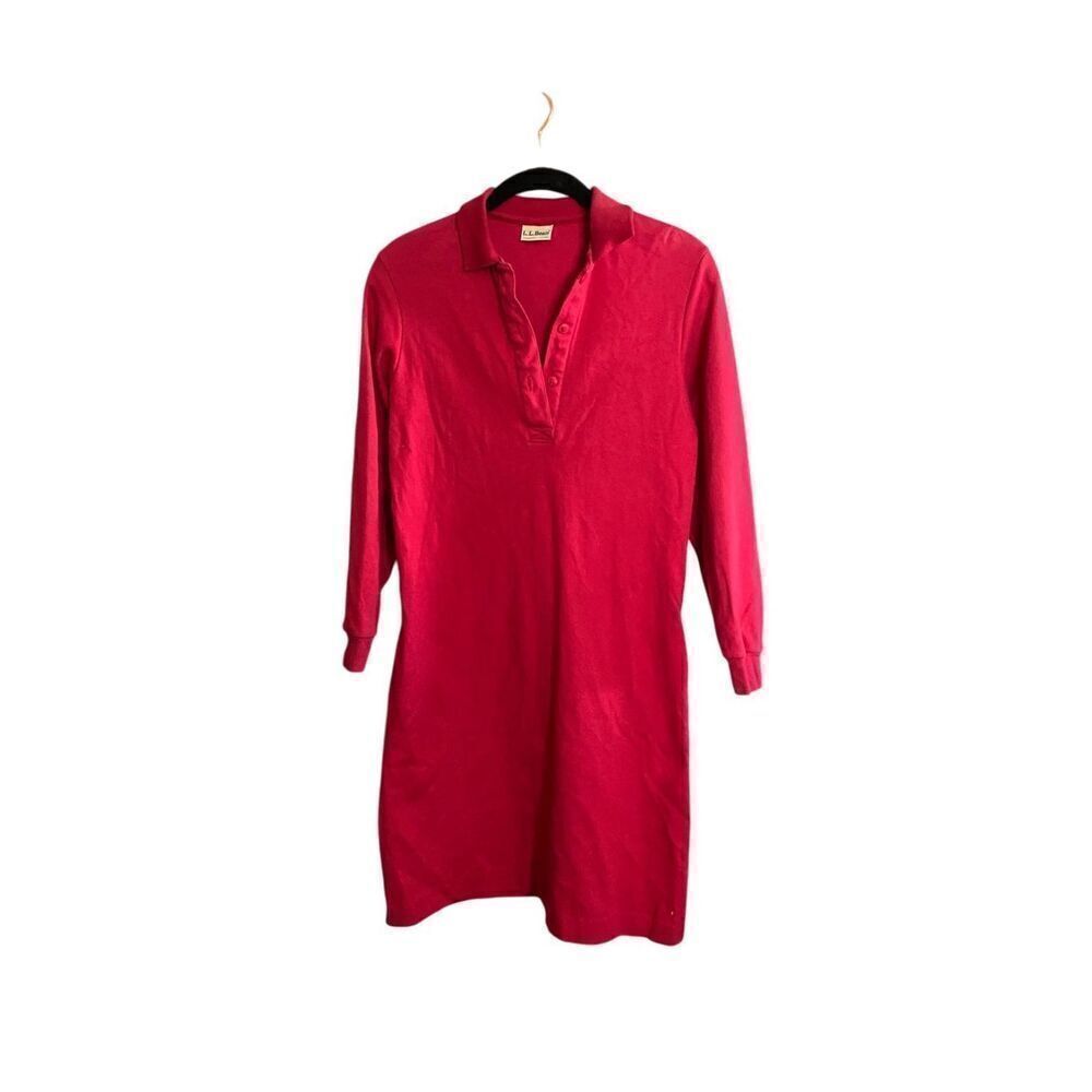L.L. Bean women’s red long sleeve, cotton polo, dress size small